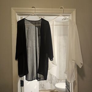 Black and White Sheer Cardigans
